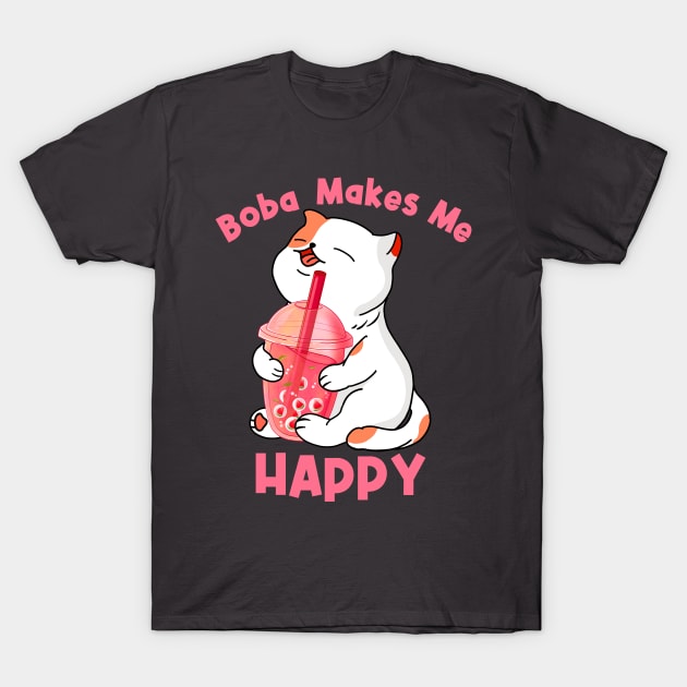 Boba Makes Me Happy T-Shirt by Kimprut